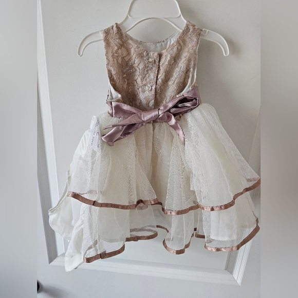 Rare Editions Cream and Taupe Formal Dress - Picture 3 of 3